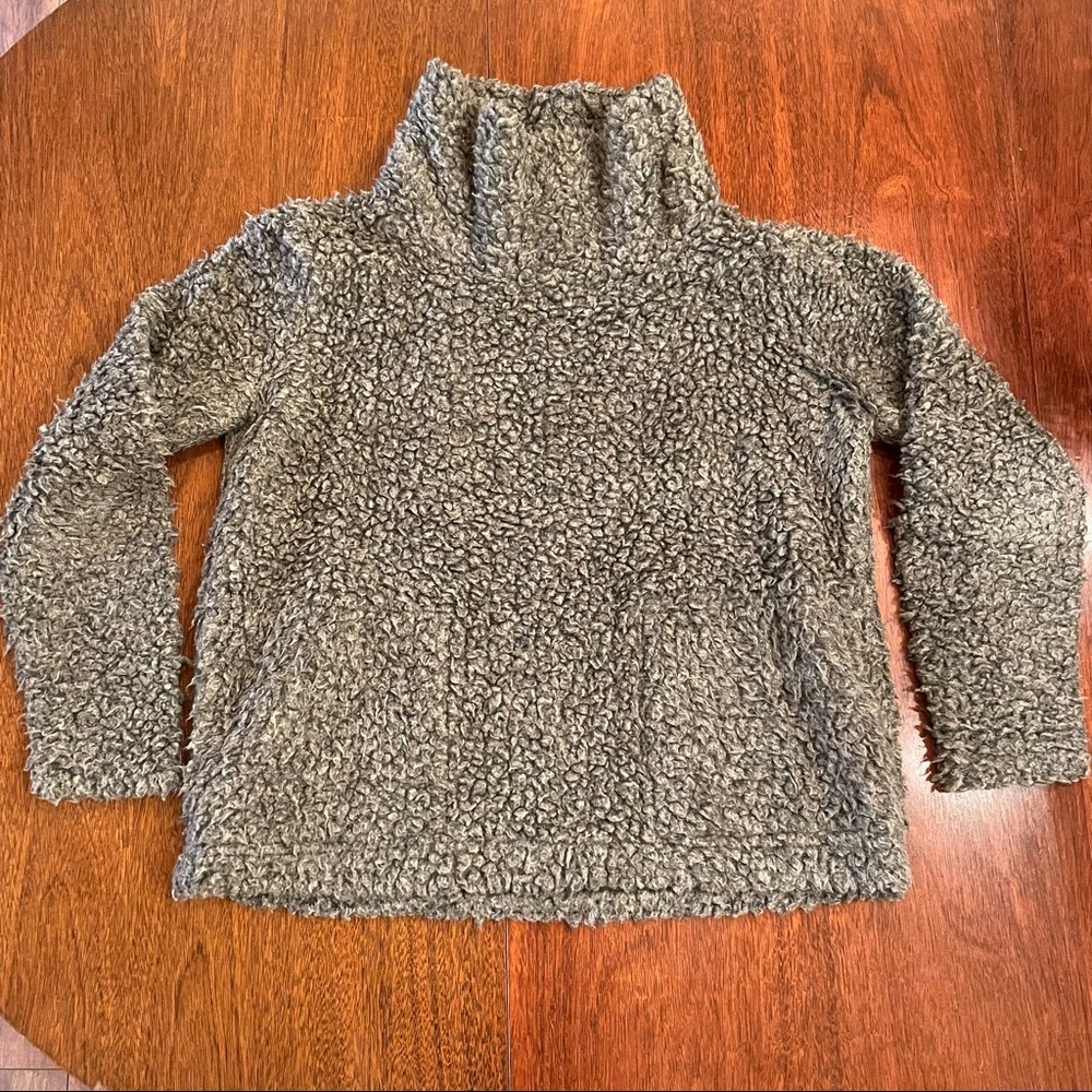 Winsome Sherpa Pullover Sweater Pockets Medium